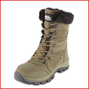 Women's Waterproof Snow Boots Faux Fur Lined Anti Slip Mid Calf Winter Booties